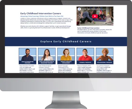 Desktop Computer showing Early Childhood Intervention Personnel